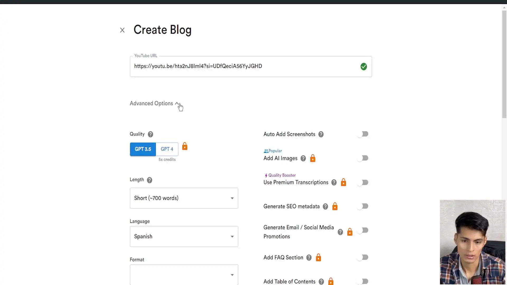Video to Blog AI plataforma para convertir videos de YouTube en artículos de blog