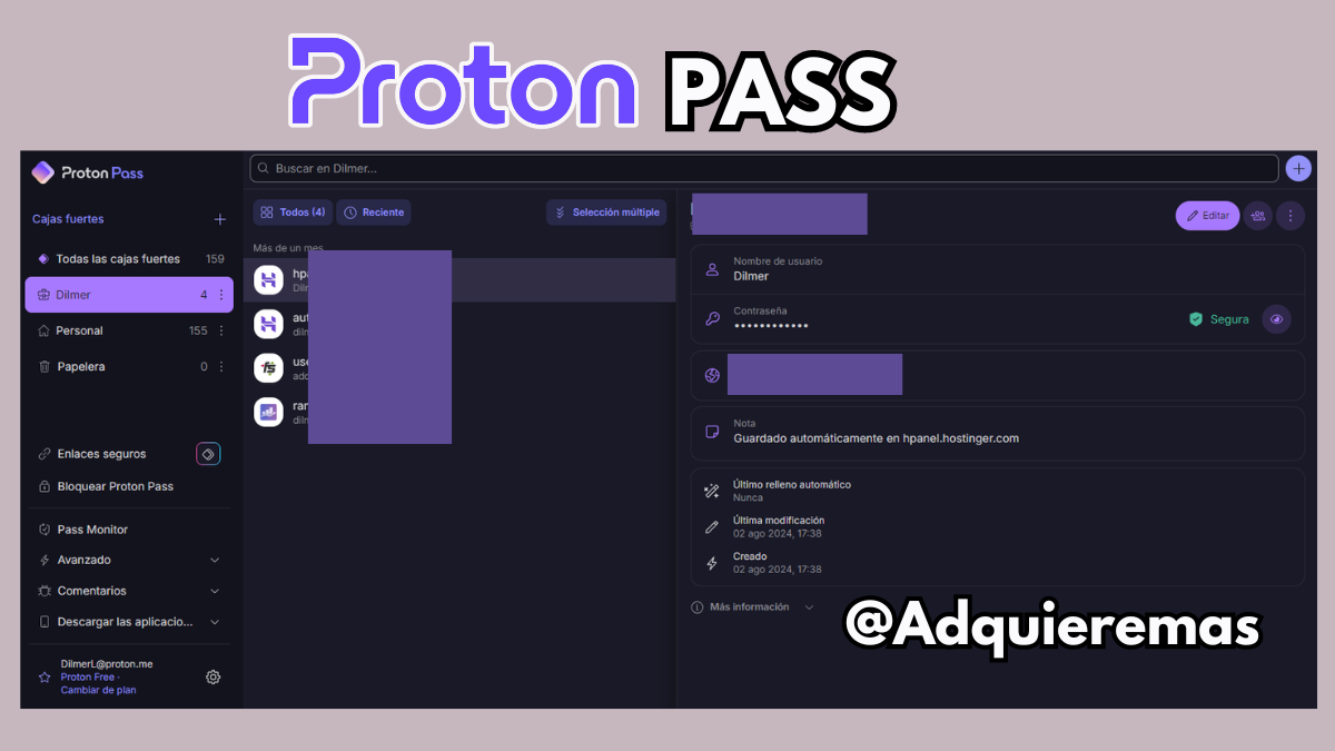 Proton Pass gestor de contraseñas con cifrado de extremo a extremo